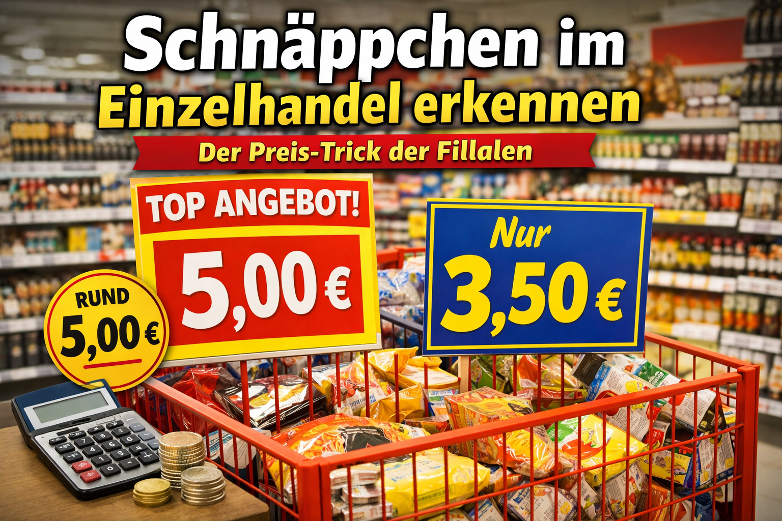 Schnäppchen im Einzelhandel erkennen anhand von runden Preisen statt ,99