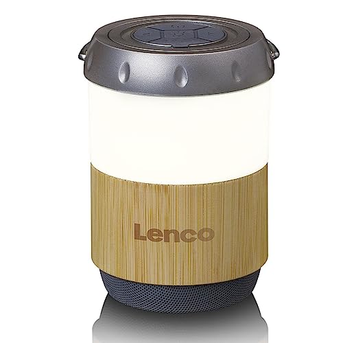 Lenco BTL-030BA Bluetooth-Laterne mit Bambus-Design und Tragegriff