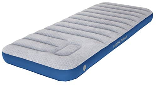 High Peak Cross Beam Single XL Luftbett in hellgrau/blau mit integrierter Fußpumpe