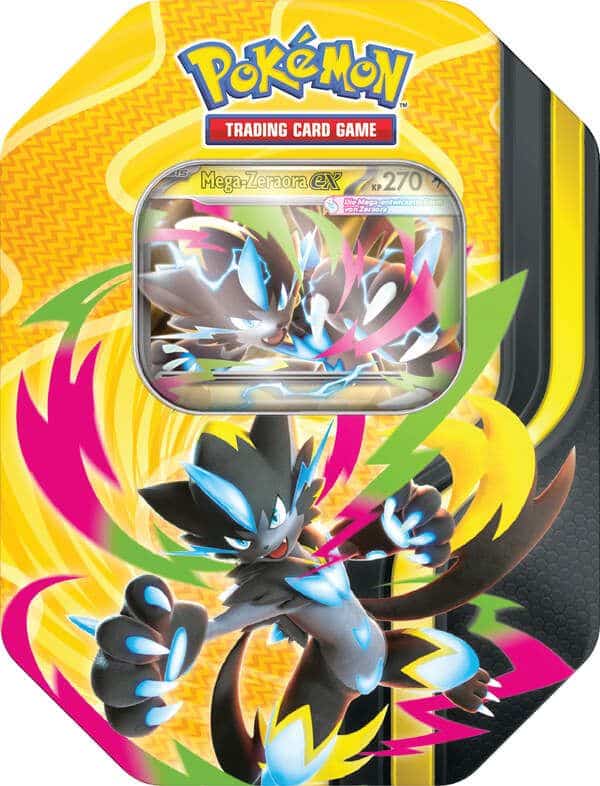 Pokémon Mega-Kräfte Tin Mega-Zeraora-ex Deutsch – Produktabbildung ohne Hintergrund